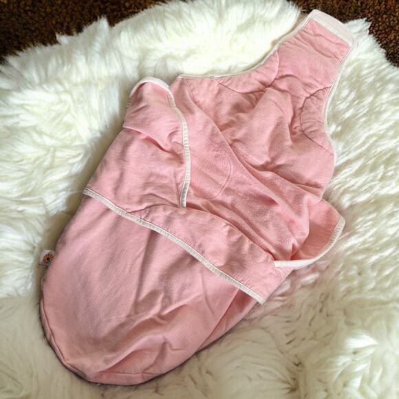 Ergobaby Sleep Tight Swaddler Pink Natural Cotton Knit Terry M/L 12-18 lb 2-6 Mo - Picture 2 of 8